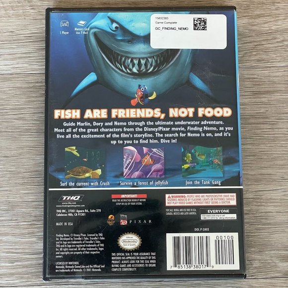 Finding Nemo (Nintendo GameCube, 2001) CIB w/ Manual & Booklet - Picture 4 of 4